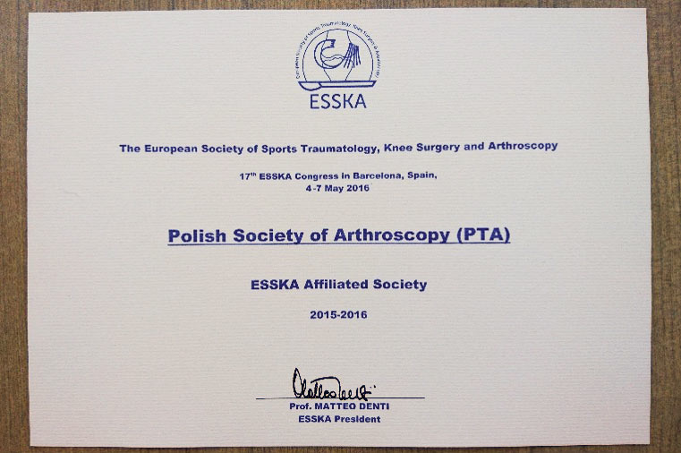 europejskie towarzystwo traumatologii i artroskopii